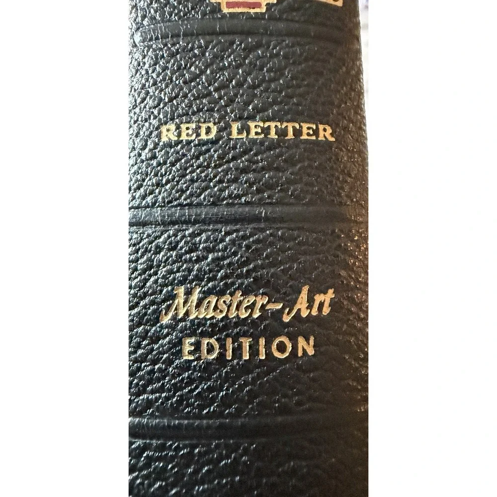 Vintage KJV Holy Bible Red Letter Master-Art Edition World Leather Indexed
